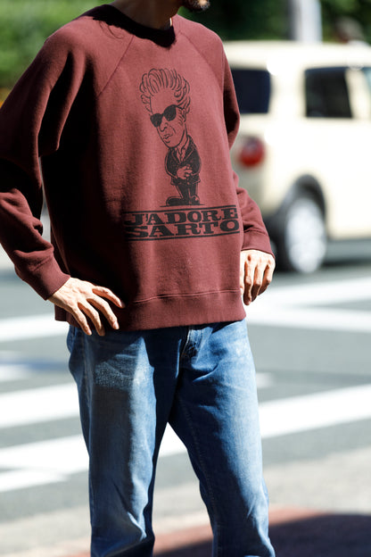 SARTO × J'ADORE GODARD / FILM DIRECTOR CREW NECK L/S - BORDEAUX