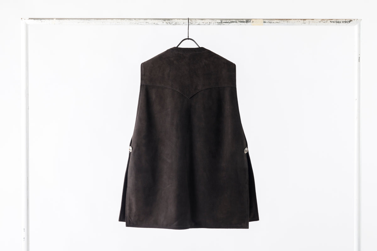 SARTO / MONGOLIAN LAMB SUEDE REVERSIBLE VEST - EVONY