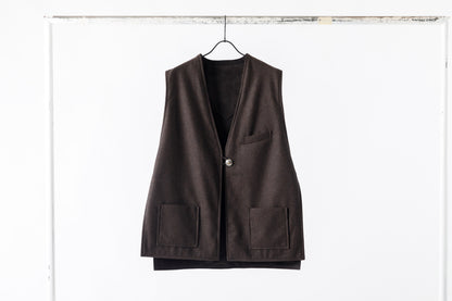 SARTO / MONGOLIAN LAMB SUEDE REVERSIBLE VEST - EVONY