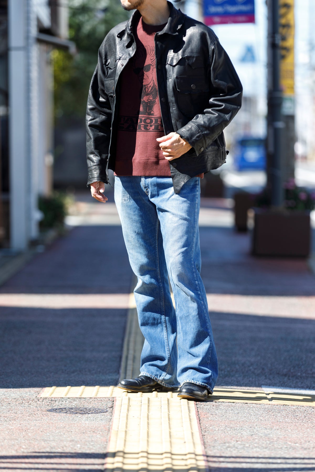 SARTO × J'ADORE GODARD / FILM DIRECTOR CREW NECK L/S - BORDEAUX