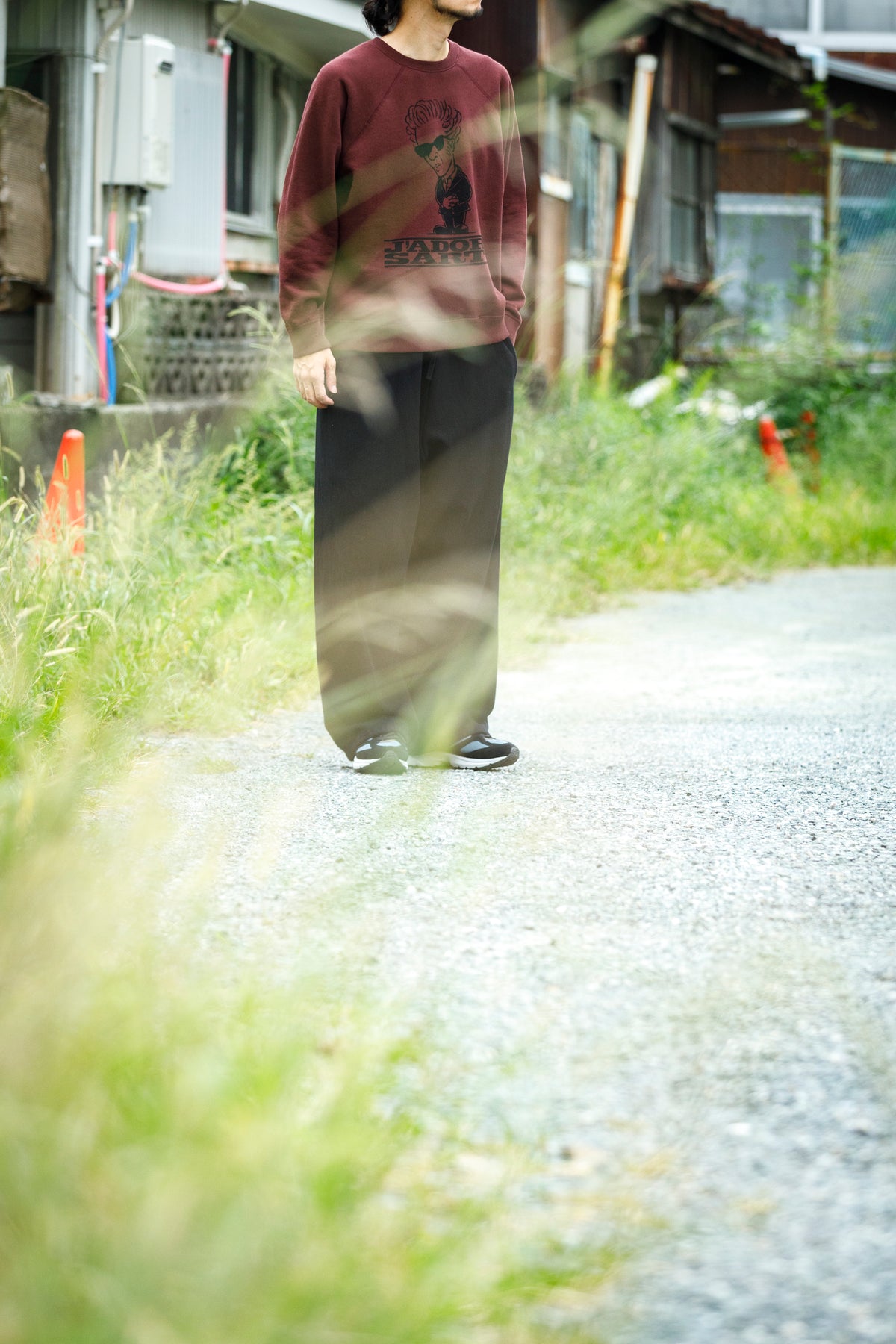 SARTO × J'ADORE GODARD / FILM DIRECTOR CREW NECK L/S - BORDEAUX