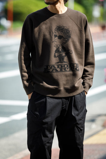 SARTO × J'ADORE GODARD / MUSICIAN CREW NECK L/S - DARK BROWN