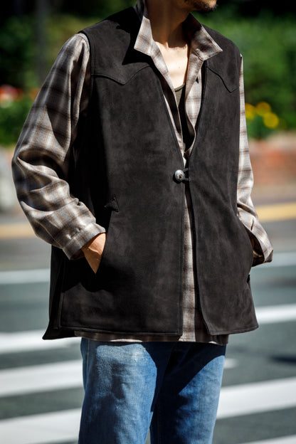 SARTO / MONGOLIAN LAMB SUEDE REVERSIBLE VEST - EVONY