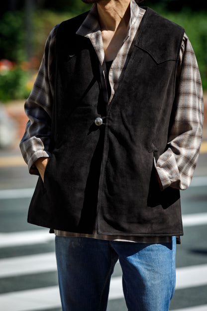 SARTO / MONGOLIAN LAMB SUEDE REVERSIBLE VEST - EVONY
