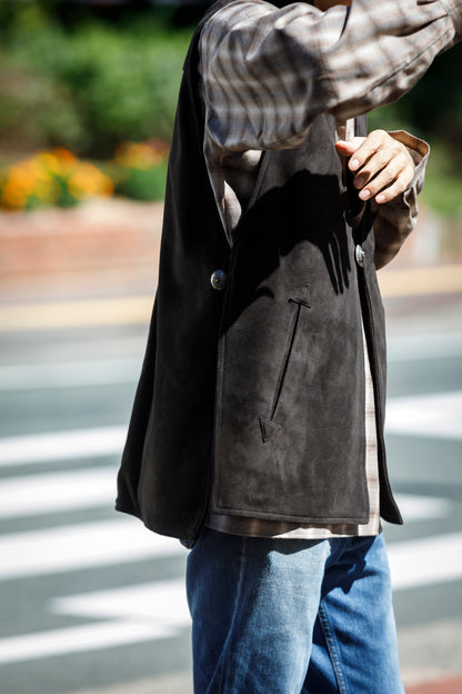 SARTO / MONGOLIAN LAMB SUEDE REVERSIBLE VEST - EVONY