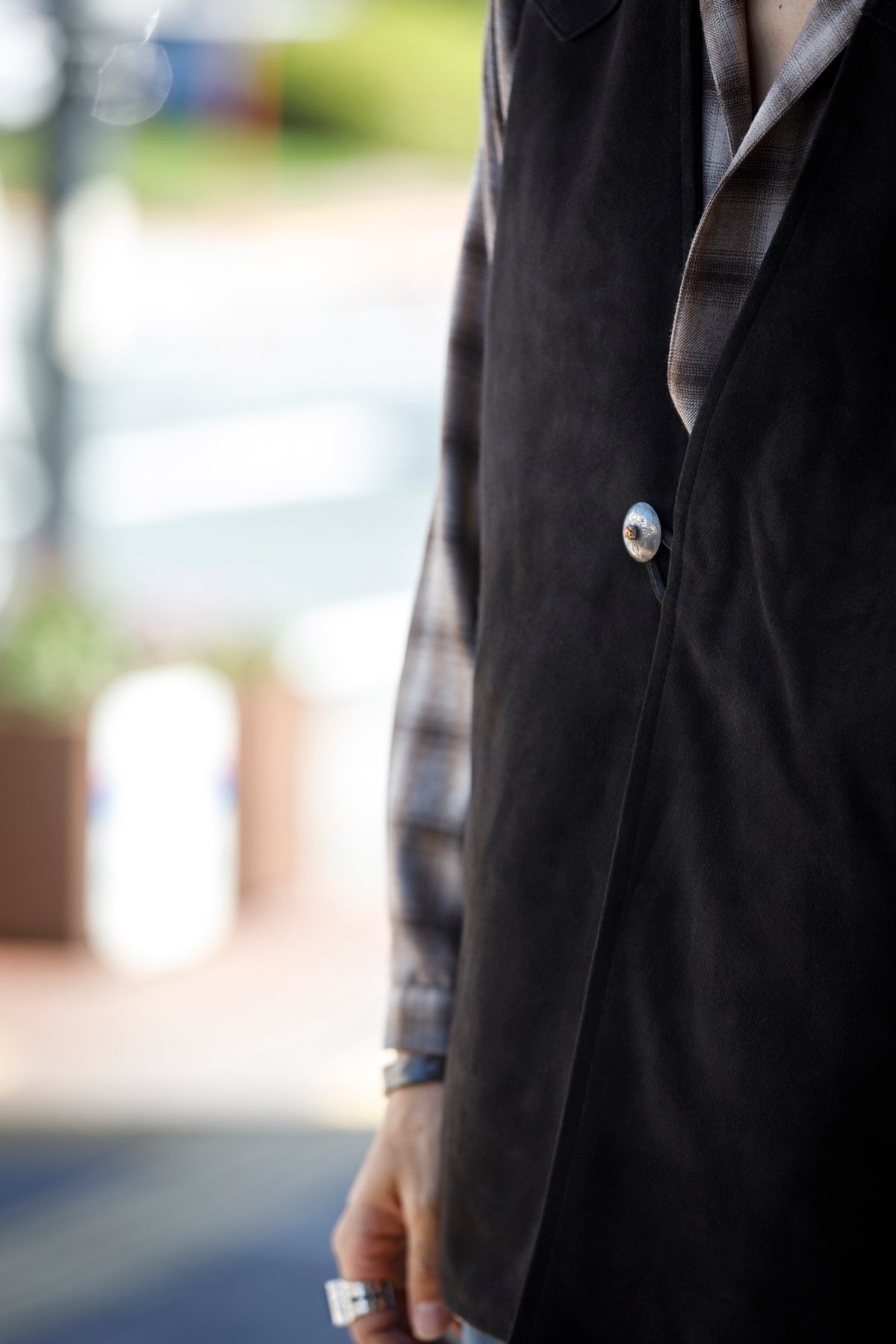SARTO / MONGOLIAN LAMB SUEDE REVERSIBLE VEST - EVONY