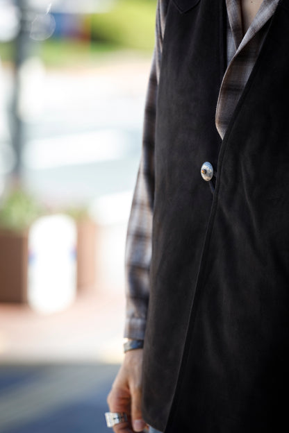 SARTO / MONGOLIAN LAMB SUEDE REVERSIBLE VEST - EVONY