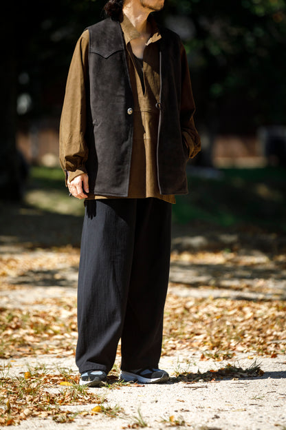 SARTO / MONGOLIAN LAMB SUEDE REVERSIBLE VEST - EVONY