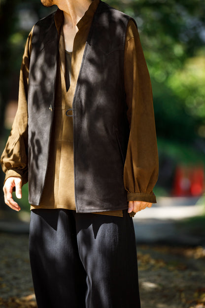 SARTO / MONGOLIAN LAMB SUEDE REVERSIBLE VEST - EVONY