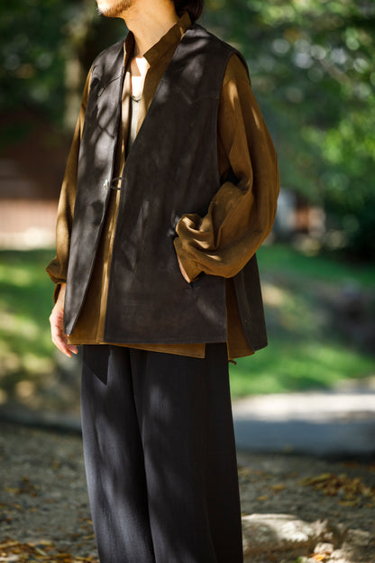 SARTO / MONGOLIAN LAMB SUEDE REVERSIBLE VEST - EVONY