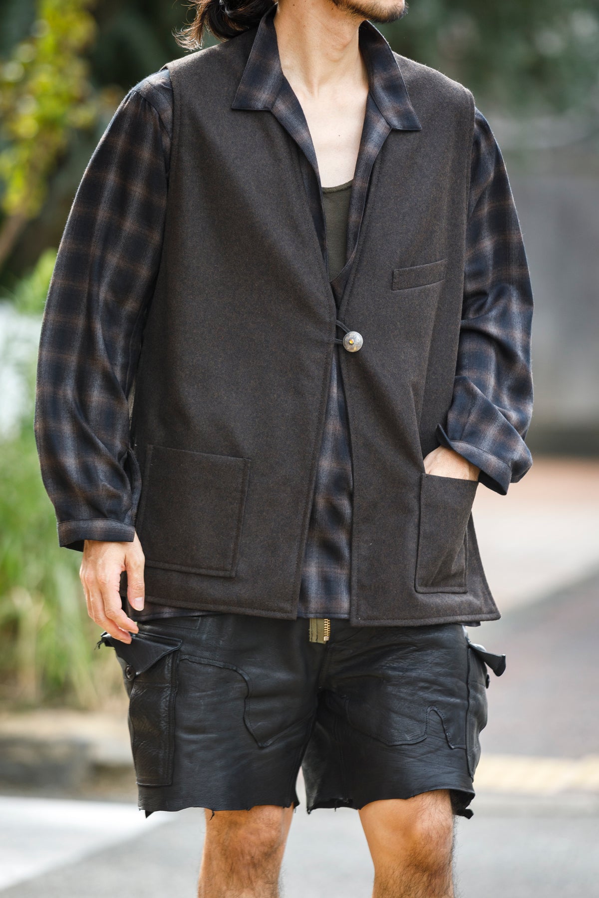 SARTO / MONGOLIAN LAMB SUEDE REVERSIBLE VEST - EVONY