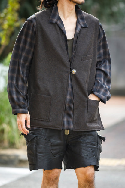 SARTO / MONGOLIAN LAMB SUEDE REVERSIBLE VEST - EVONY