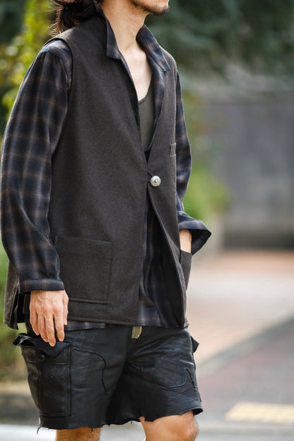SARTO / MONGOLIAN LAMB SUEDE REVERSIBLE VEST - EVONY
