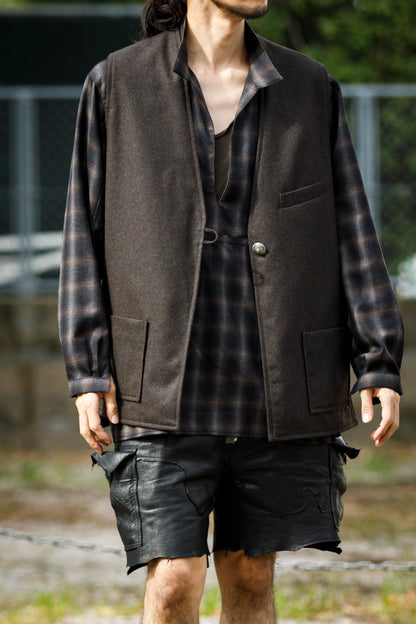 SARTO / MONGOLIAN LAMB SUEDE REVERSIBLE VEST - EVONY