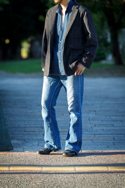 Willow Pants / P-032 - Charcoal Check(Dead stock fabric)