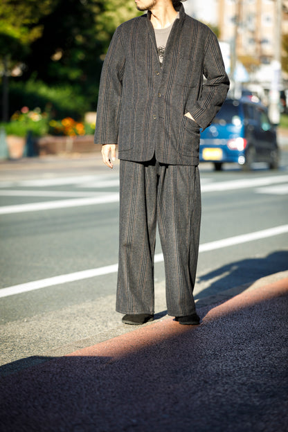 Willow Pants / P-032 - Charcoal Check(Dead stock fabric)