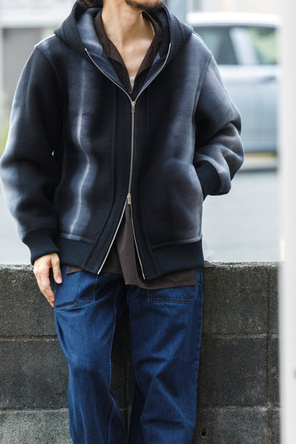山内 / 26228 / アーバン染ラムウールリバー・ジップパーカー -  urban gray