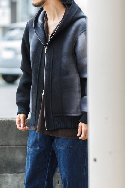 山内 / 26228 / アーバン染ラムウールリバー・ジップパーカー -  urban gray