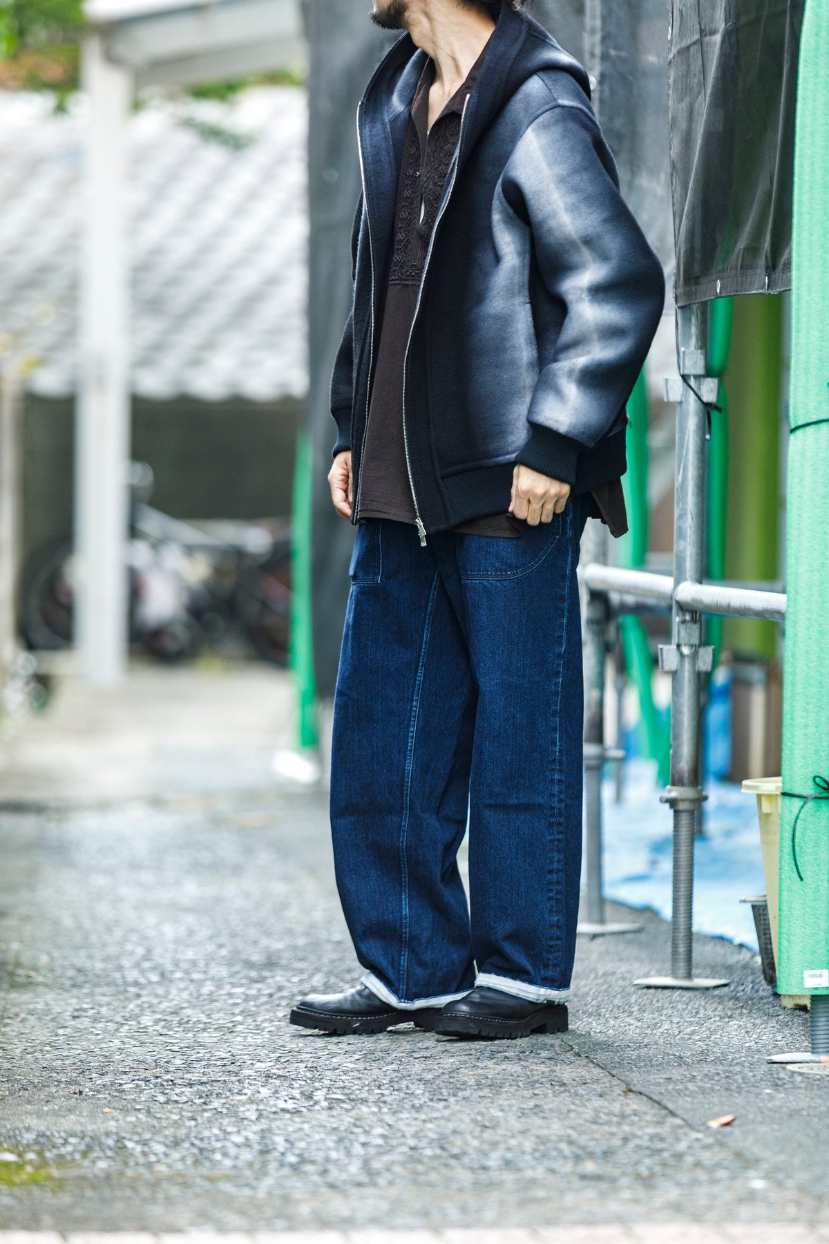 山内 / 26228 / アーバン染ラムウールリバー・ジップパーカー -  urban gray