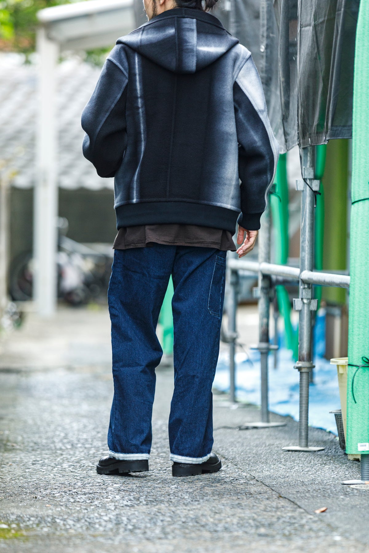 山内 / 26228 / アーバン染ラムウールリバー・ジップパーカー -  urban gray