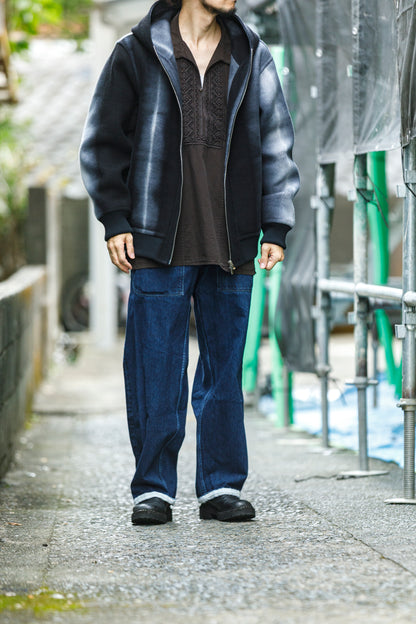 山内 / 26228 / アーバン染ラムウールリバー・ジップパーカー -  urban gray