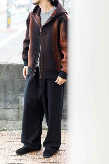 山内 / 26228 / アーバン染ラムウールリバー・ジップパーカー -  urban brown