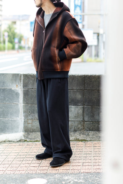 山内 / 26228 / アーバン染ラムウールリバー・ジップパーカー -  urban brown