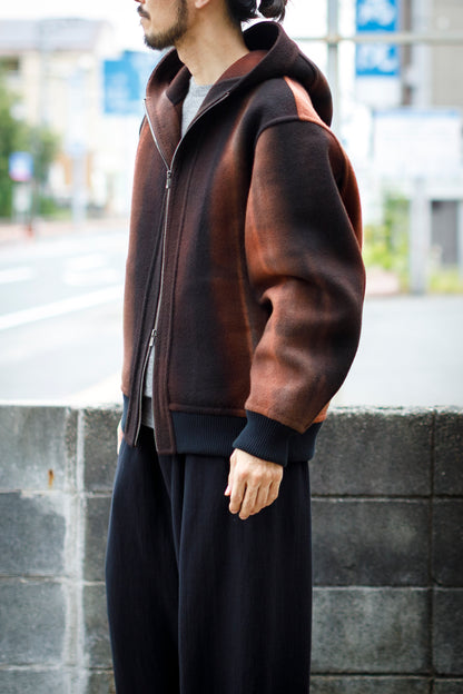 山内 / 26228 / アーバン染ラムウールリバー・ジップパーカー -  urban brown