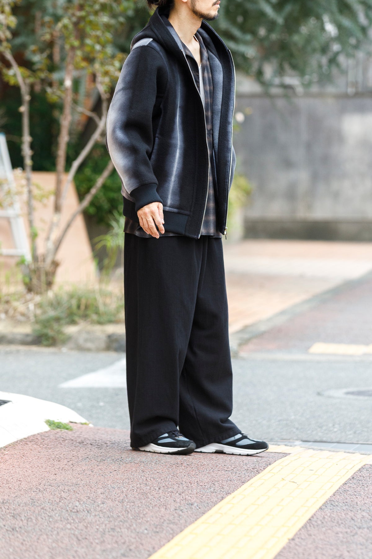 山内 / 26228 / アーバン染ラムウールリバー・ジップパーカー -  urban gray