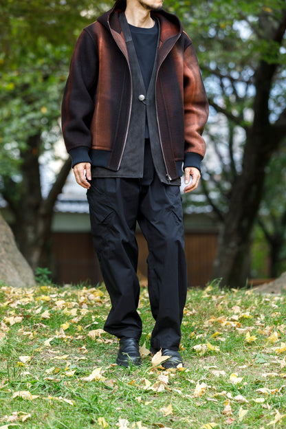山内 / 26228 / アーバン染ラムウールリバー・ジップパーカー -  urban brown