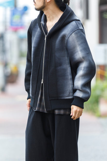 山内 / 26228 / アーバン染ラムウールリバー・ジップパーカー -  urban gray