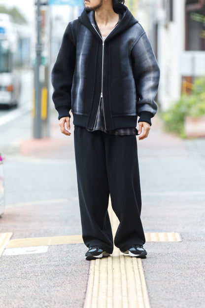 山内 / 26228 / アーバン染ラムウールリバー・ジップパーカー -  urban gray