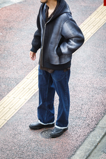 山内 / 26228 / アーバン染ラムウールリバー・ジップパーカー -  urban gray