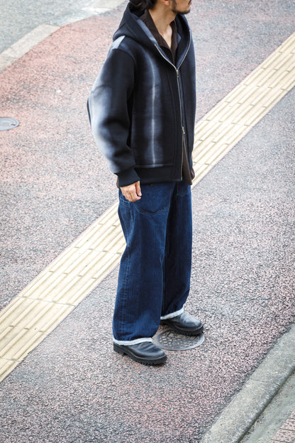山内 / 26228 / アーバン染ラムウールリバー・ジップパーカー -  urban gray