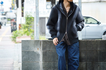 山内 / 26228 / アーバン染ラムウールリバー・ジップパーカー -  urban gray