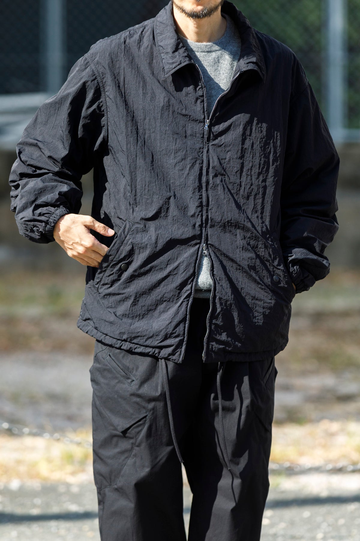NULABEL / Garment Dyed Zip Up Jacket - Black