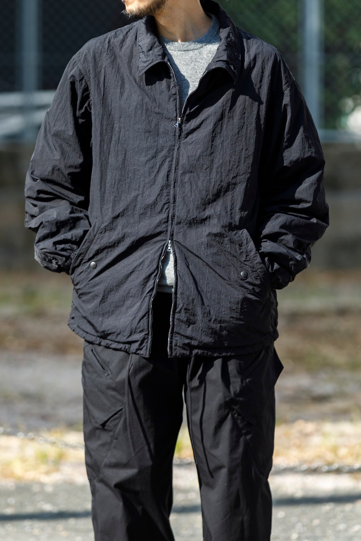 NULABEL / Garment Dyed Zip Up Jacket - Black