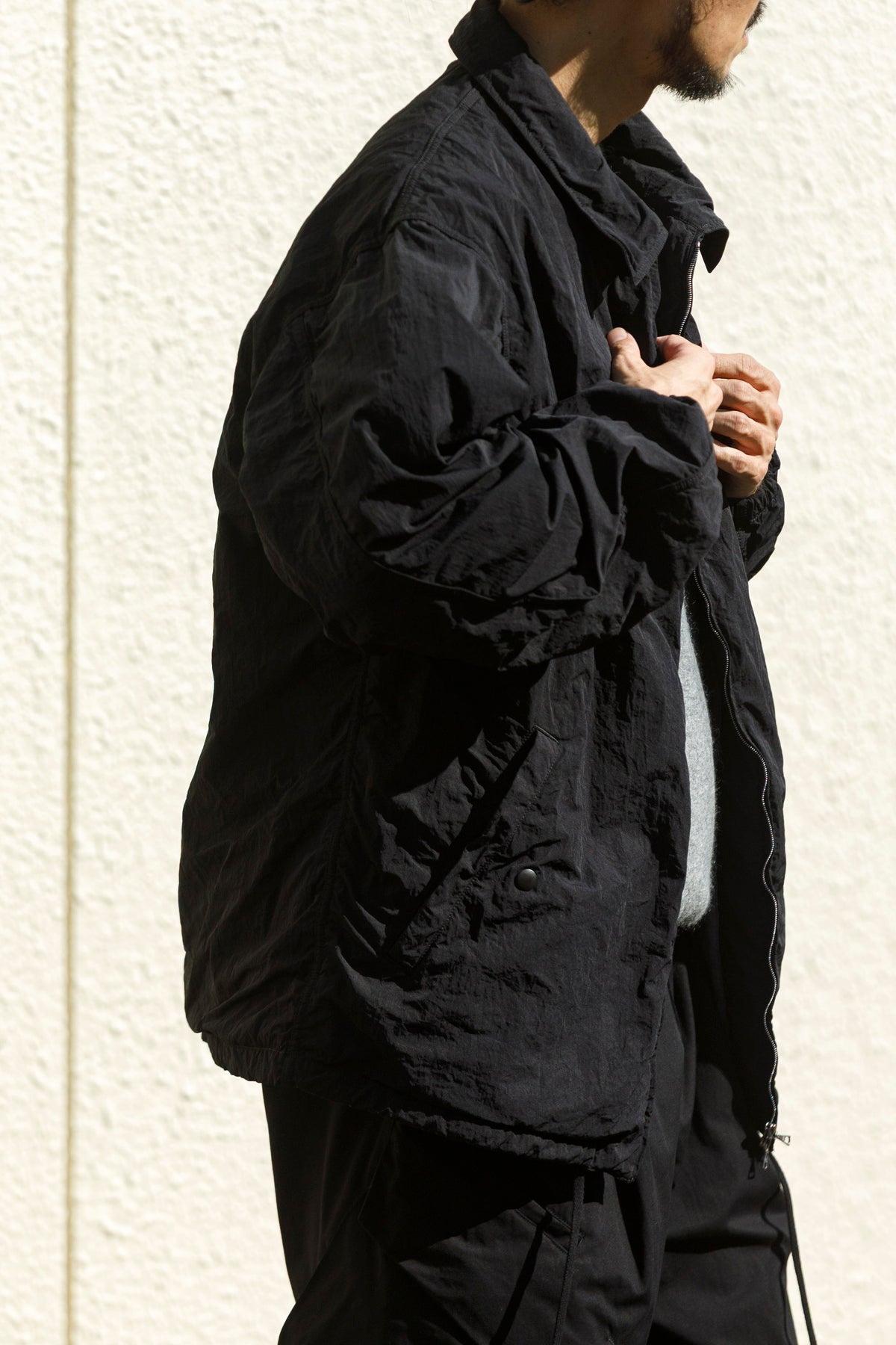 NULABEL / Garment Dyed Zip Up Jacket - Black