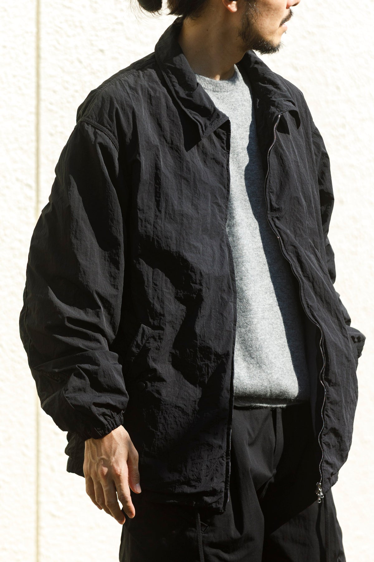 NULABEL / Garment Dyed Zip Up Jacket - Black