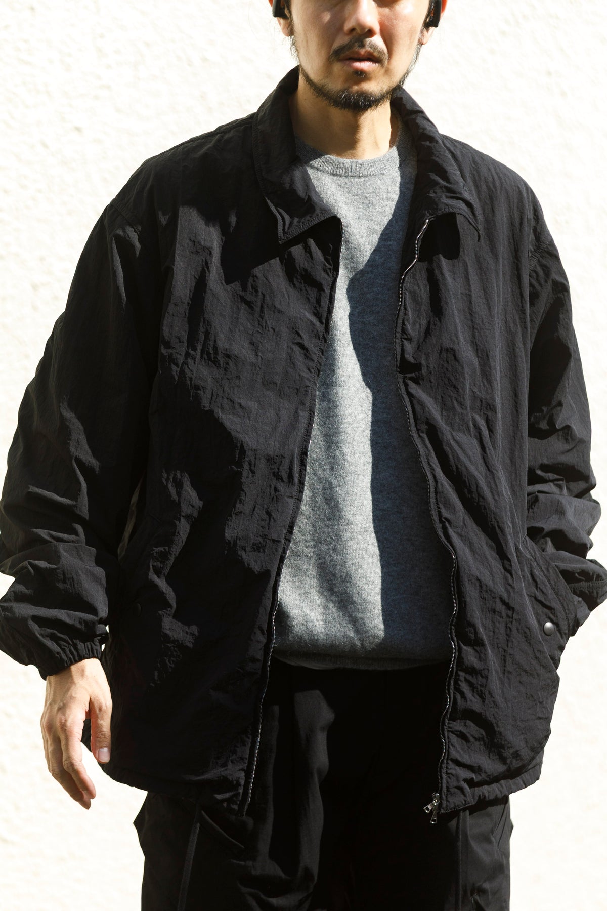 NULABEL / Garment Dyed Zip Up Jacket - Black