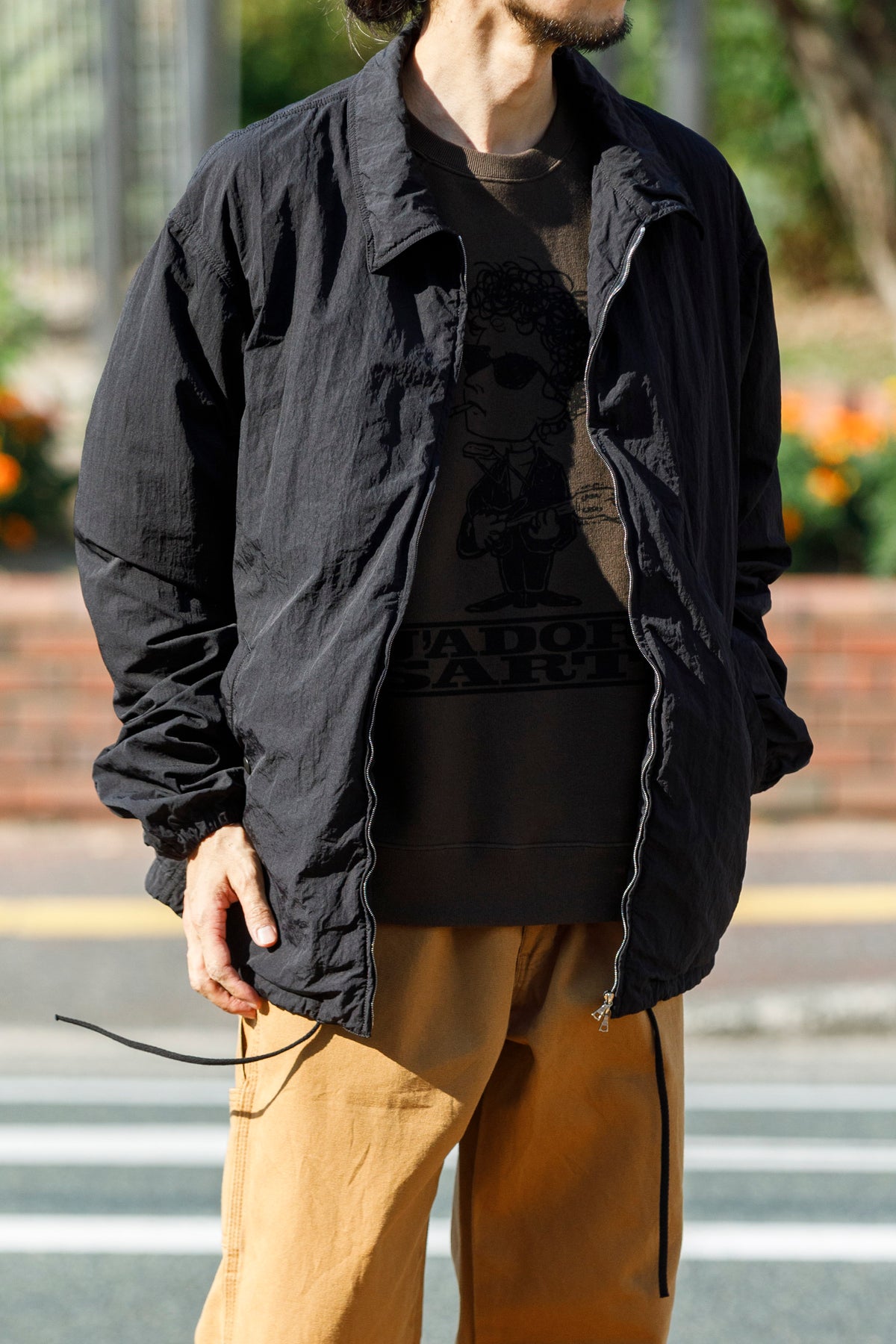 NULABEL / Garment Dyed Zip Up Jacket - Black