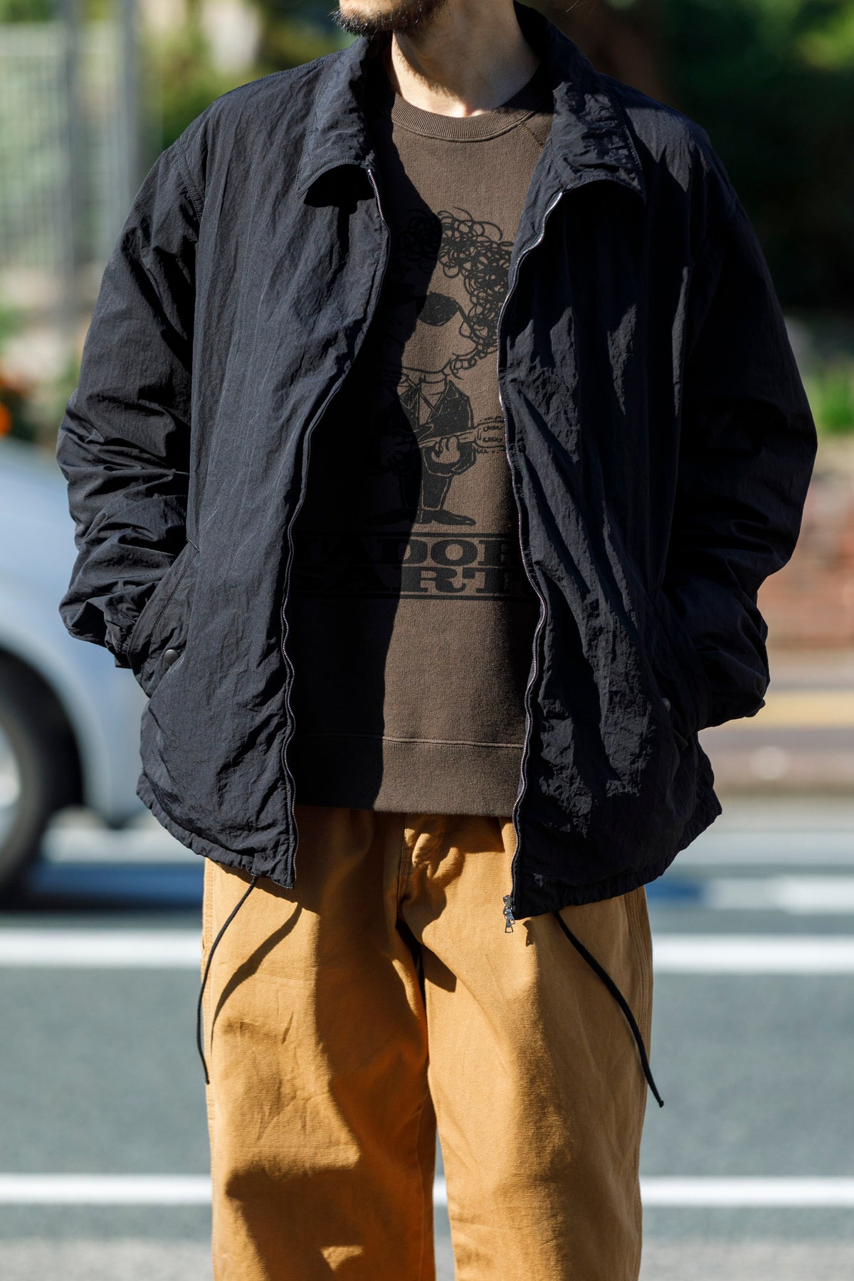 NULABEL / Garment Dyed Zip Up Jacket - Black