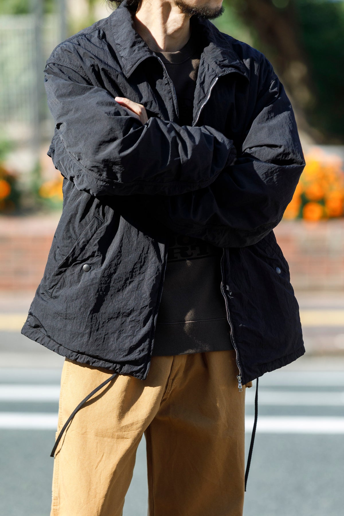 NULABEL / Garment Dyed Zip Up Jacket - Black