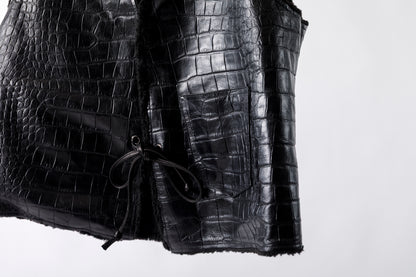 Willow Pants / P-033 COW LEATHER × FAKE MOUTON - Black