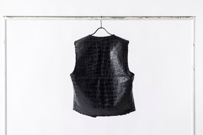 Willow Pants / P-033 COW LEATHER × FAKE MOUTON - Black