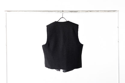 Willow Pants / P-033 COW LEATHER × FAKE MOUTON - Black