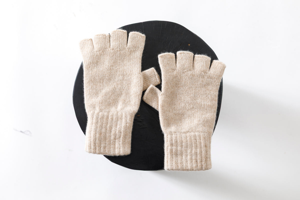 Joshua Ellis / Cashmere Fingerless Glove - Beige(K27)