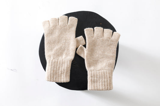 Joshua Ellis / Cashmere Fingerless Glove - Beige(K27)