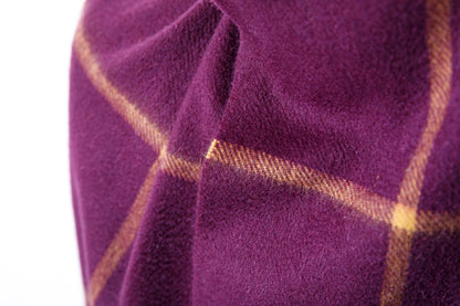 Joshua Ellis / Cashmere Window Pane Stole 70×190 - Plum / Gold(CPG 51224)