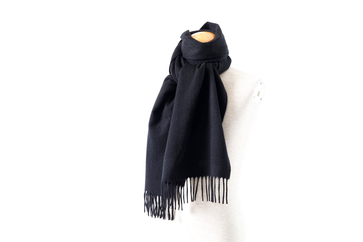 Joshua Ellis / Cashmere plain stole 35×190 - Black(CPG 60004)